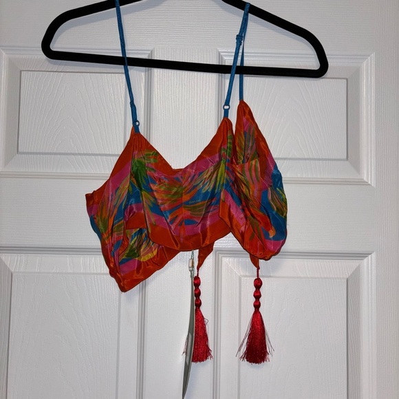 Farm Rio Painted Bird Scarf Top Crop Top NWT - Picture 12 of 12